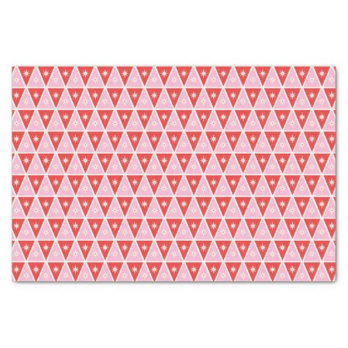 Red  Pink Christmas Geometric Tissue Paper