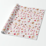 Red Pink Christmas Santa Claus Reindeer Wonderland Wrapping Paper<br><div class="desc">This whimsical design features a delightful and playful illustration of beloved Christmas elements,  beautifully rendered in a heartwarming palette of red,  pink,  and white.</div>