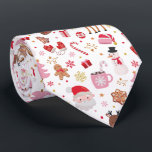 Red Pink Christmas Winter Wonderland Santa Claus Neck Tie<br><div class="desc">This whimsical design features a delightful and playful illustration of beloved Christmas elements,  beautifully rendered in a heartwarming palette of red,  pink,  and white.</div>