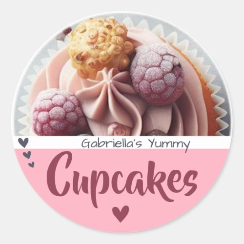 Red Pink Cupcake Photo Template Baking Label