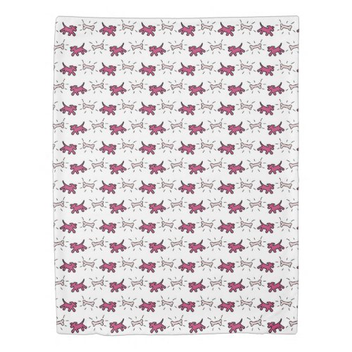 Red Pink Dog and Bone Graffiti Style Duvet 1