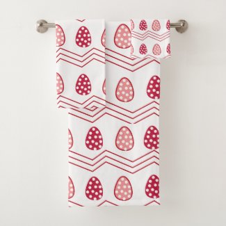 Red Pink Easter Eggs Easter Pattern 