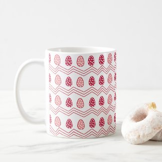 Red Pink Easter Eggs Easter Pattern    