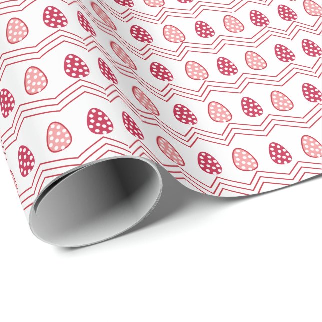 Red Pink Easter Eggs Easter Pattern   Wrapping Paper (Roll Corner)