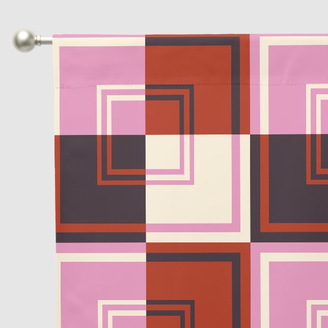 Red Pink Eggplant Ivory Blackout Curtains (Pocket)