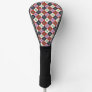 Red Pink Eggplant Ivory Teal Retro Plaid  Golf Head Cover