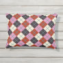 Red Pink Eggplant Ivory Teal Retro Plaid Outdoor Pillow