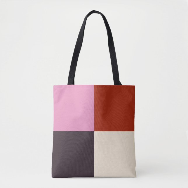 Red Pink Eggplant Ivory Tote Bag (Front)
