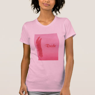 Red Pink Feathers Bride T-shirts