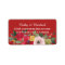 Red pink floral Chinese wedding return address