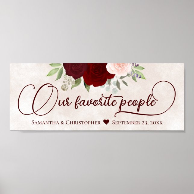 Red & Pink Floral Our Favorite People Header Poster (Front)