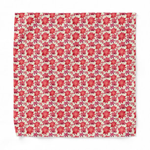Red Pink Floral Seamless Pattern Dark Aesthetic Bandana
