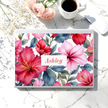 Red Pink Flowers Colorful HP Laptop Skin