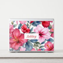 Red Pink Flowers Colorful HP Laptop Skin