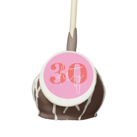 Red & Pink Fun Dirty 30 30th Birthday Cake Pops (Front)