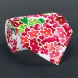 Red Pink Geranium Floral Pattern Neck Tie<br><div class="desc">This design features red and pink geraniums in a repeated pattern. Perfect for spring and summer weddings.  Designed by world renowned artist ©Tim Coffey.</div>