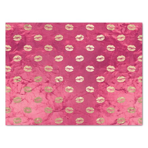Red Pink Glam Gold Lips  Tissue Paper
