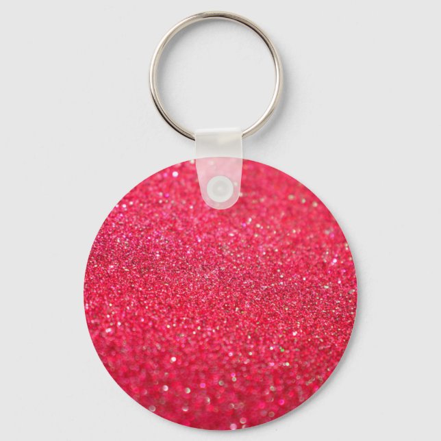 Red Pink Glitter Custom Item Keychain (Front)