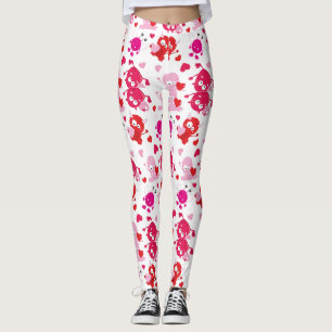 Red Pink Gnome Christmas Women Leggings