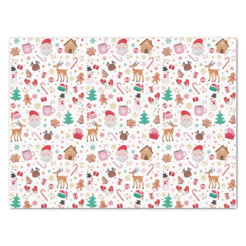 Red Pink Green Christmas Santa Winter Wonderland Tissue Paper
