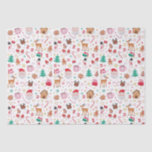 Red Pink Green Christmas Santa Winter Wonderland Tissue Paper<br><div class="desc">This whimsical design features a delightful and playful illustration of beloved Christmas elements,  beautifully rendered in a heartwarming palette of red,  pink,  green and white.</div>