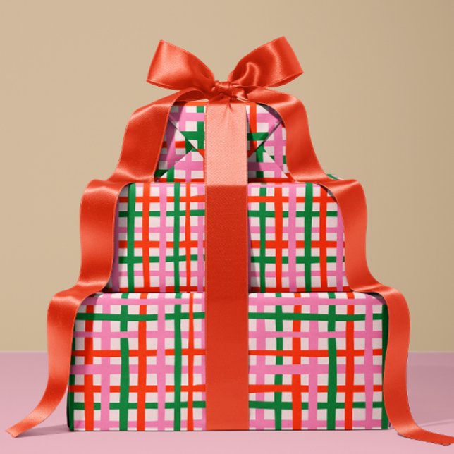 Red Pink Green Stripes Wrapping Paper (Creator Uploaded)