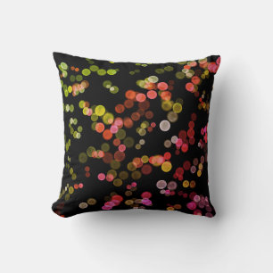 Red Pink Green Yellow Abstract Bubble Pattern Throw Pillow