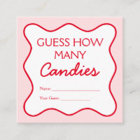 Red Pink Guess How Many Candies Baby Shower Game