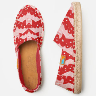 red pink halloween vampire bat fangs creepy espadrilles