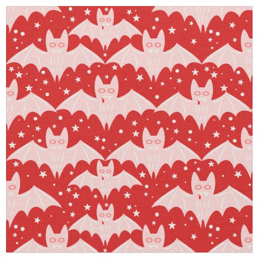 red pink halloween vampire bat fangs creepy fabric