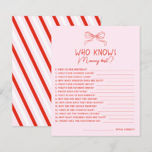 Red Pink Hand Drawn Bow Who Knows Mommy Best Game
