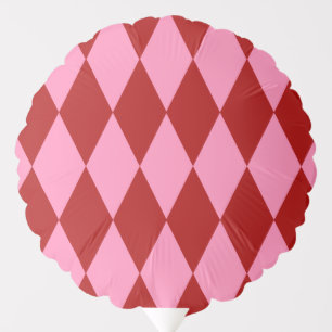Red Pink Harlequin Checkered Design  Balloon