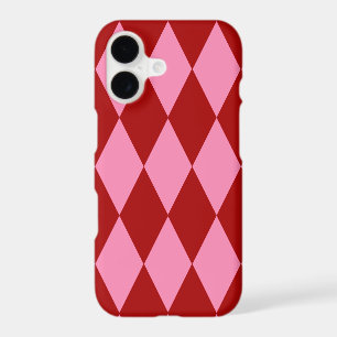 Red Pink Harlequin Checkered Design iPhone 17 Case