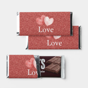 Red Pink Heart Balloons Glitter Hershey Bar Favors