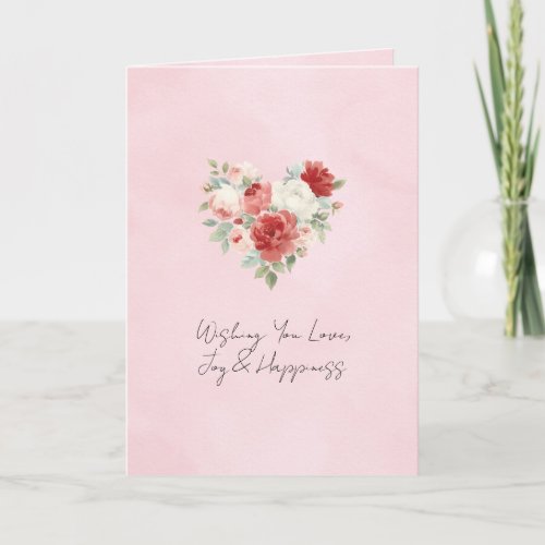 Red Pink Heart Floral Wedding