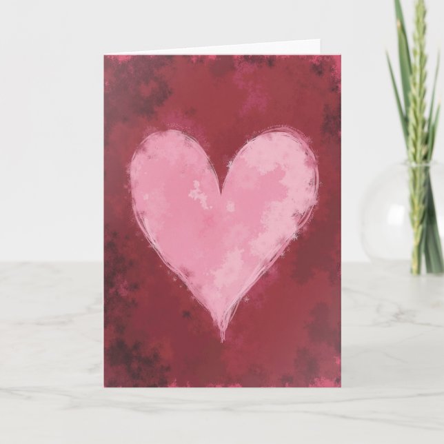 Red Pink Heart Love Card (Front)