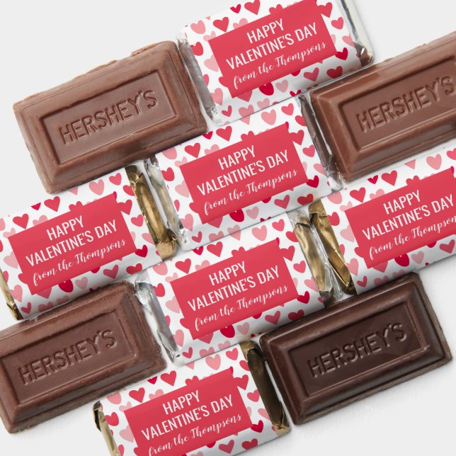 Red Pink Heart Pattern Happy Valentine's Day Hersh Hershey's Miniatures (Assorted)