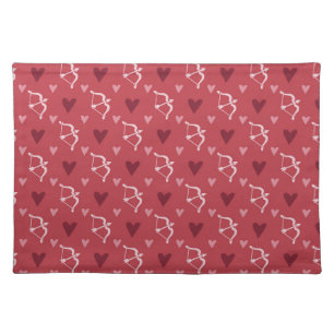 RED & PINK HEART PATTERNS CLOTH PLACEMAT