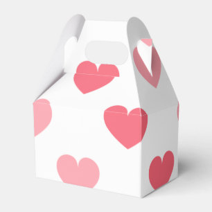 Red & Pink Heart Seamless Pattern, Valentine's Day Favor Boxes