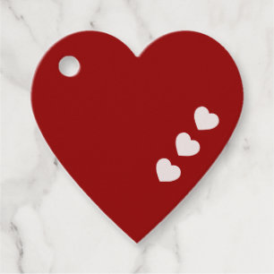 Red Pink Heart Shape Favor Tags