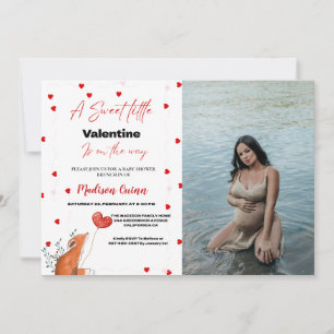 Red Pink Heart Valentine's Day Baby Shower Invitation