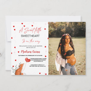 Red & Pink Heart ValentineSweetheart Baby Shower Invitation