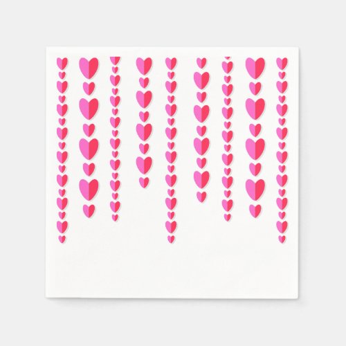 Red  Pink Hearts Cute Valentines  Napkins