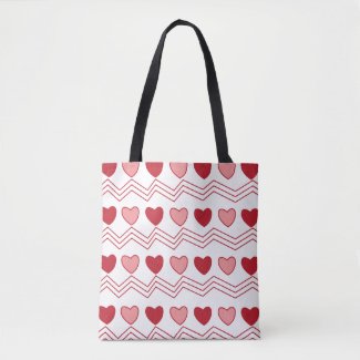 Red Pink Hearts Pattern Valentines Day