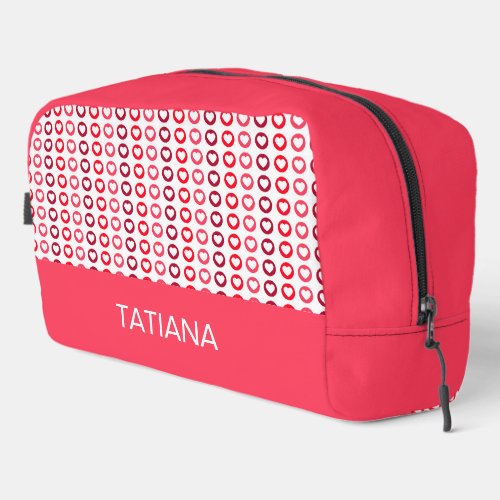 Red & Pink Hearts Seamless Pattern Dopp Kit