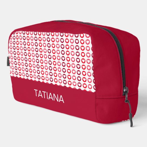 Red & Pink Hearts Seamless Pattern Dopp Kit