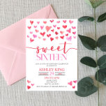 Red Pink Hearts Sweet Sixteen 16th Birthday Party Invitation<br><div class="desc">This is a red and pink hearts themed Sweet Sixteen 16th Birthday Party Invite. This is perfect for a Valentine's Day themed b-day party or a love theme.


Sweet Sixteen Birthday Invite,  Sixteenth Bday Invitations,  Birthday Invites for Girls,  Girl Birthday Party,  Girly Birthday invite</div>