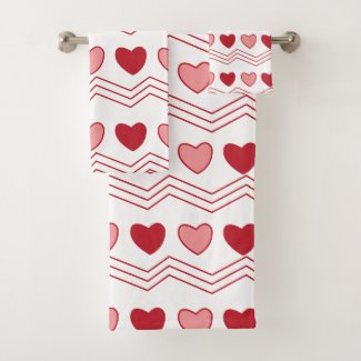 Red Pink Hearts Valentine Pattern