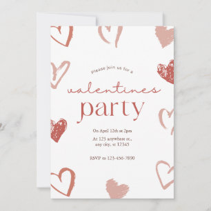 Red Pink Hearts Valentines Day Card