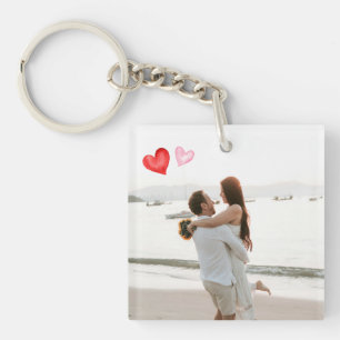 Red & Pink Hearts Valentine's Day Minimalist Keychain
